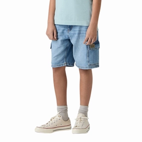 Reflective Trim Detail Levi's Kids pantaloncino in jeans cargo 9EM377-L9K blu medio