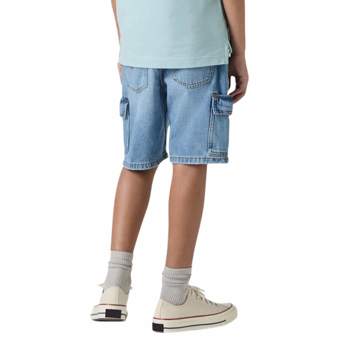 Temperature Regulating Material No Ride Up Levi's Kids pantaloncino in jeans cargo 9EM377-L9K blu medio