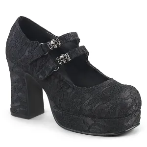 GOTHIKA-09 DemoniaCult Black Satin Sexy Women's Heels & Platform Shoes (Alternative Footwear)
