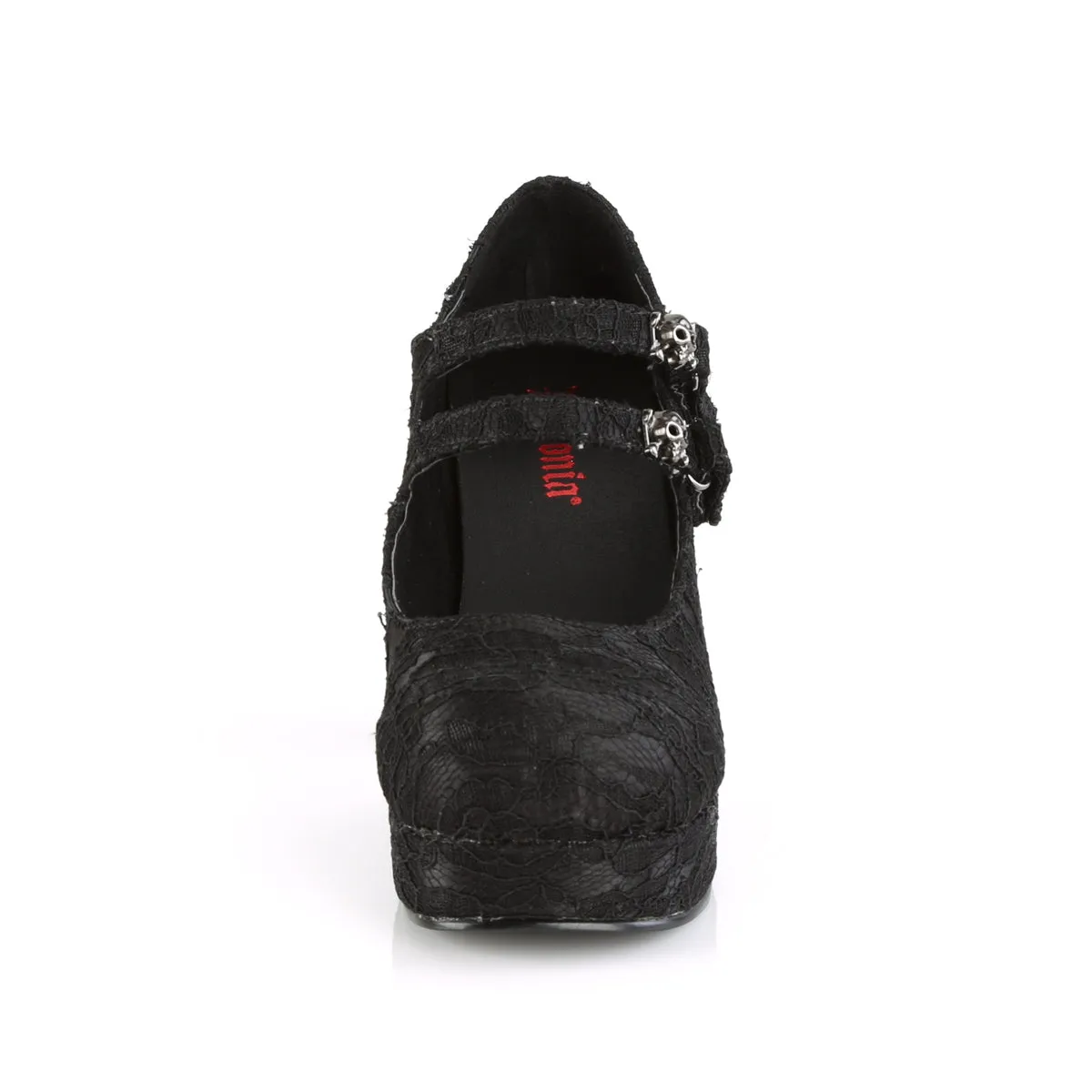 GOTHIKA-09 DemoniaCult Black Satin Sexy Women's Heels & Platform Shoes (Alternative Footwear)