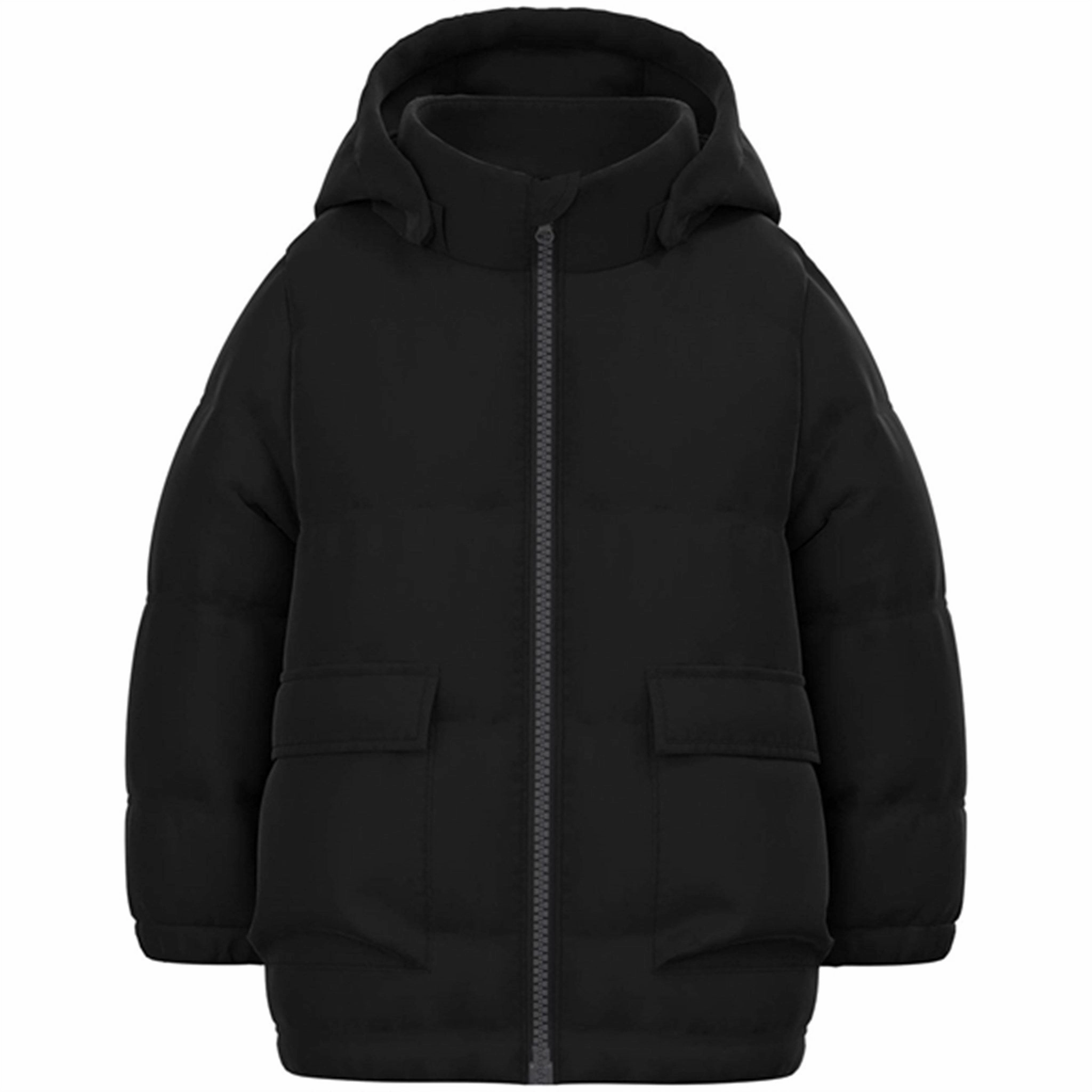Name it Black Mellow Puffer Jacket Reflective Safety Accents AllPurposeFastening