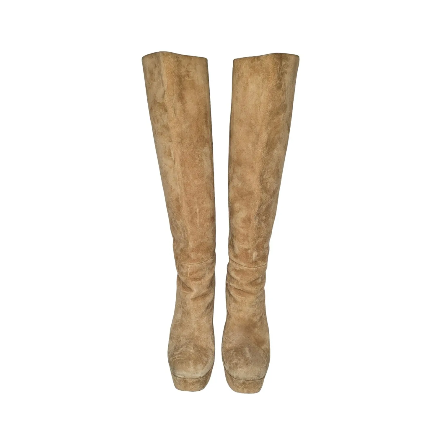 Gucci Leila Suede Knee-High Platform Boots 40.5