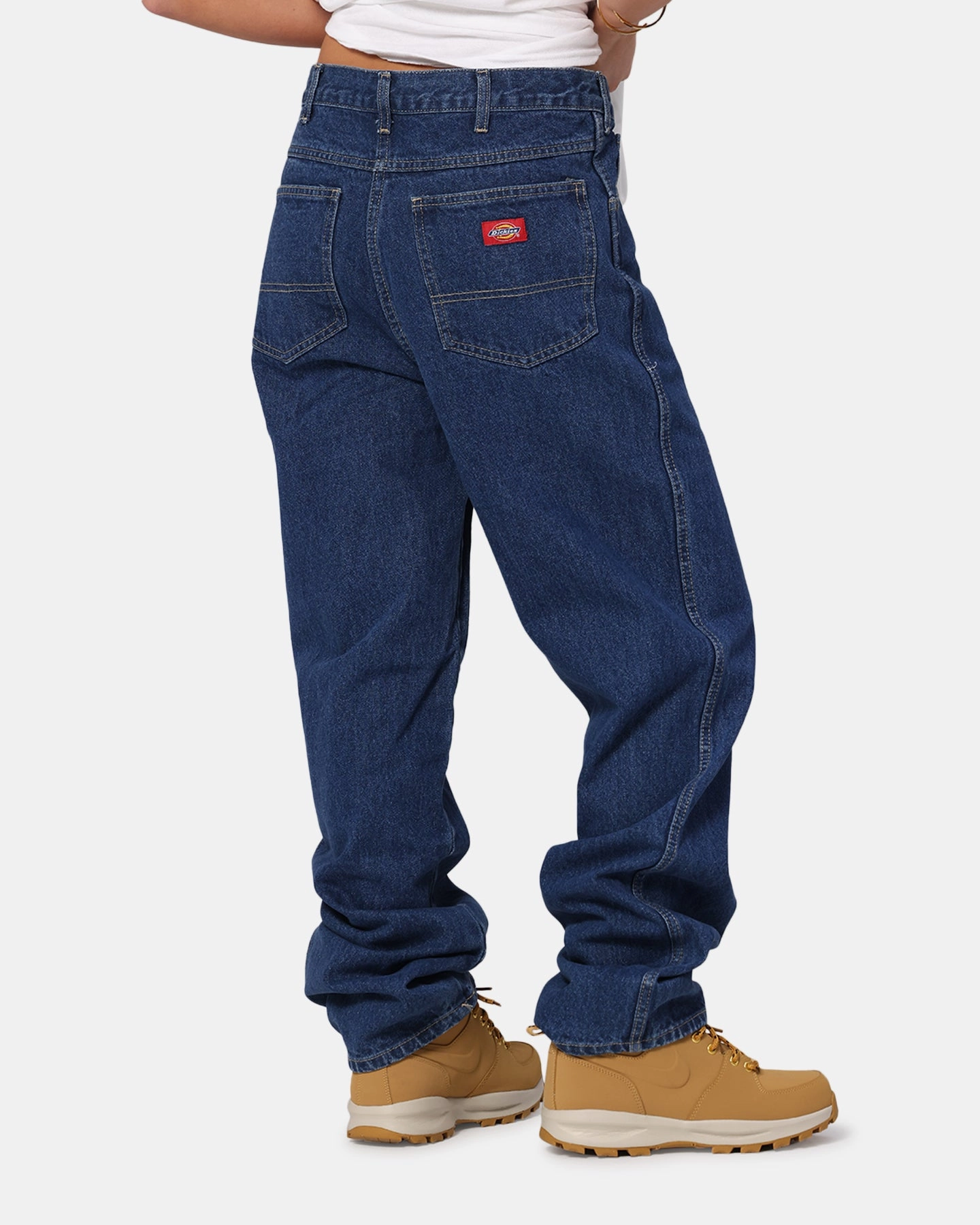 Dickies Relaxed Straight Denim Jeans Stone Washed Indigo Flexible Motion