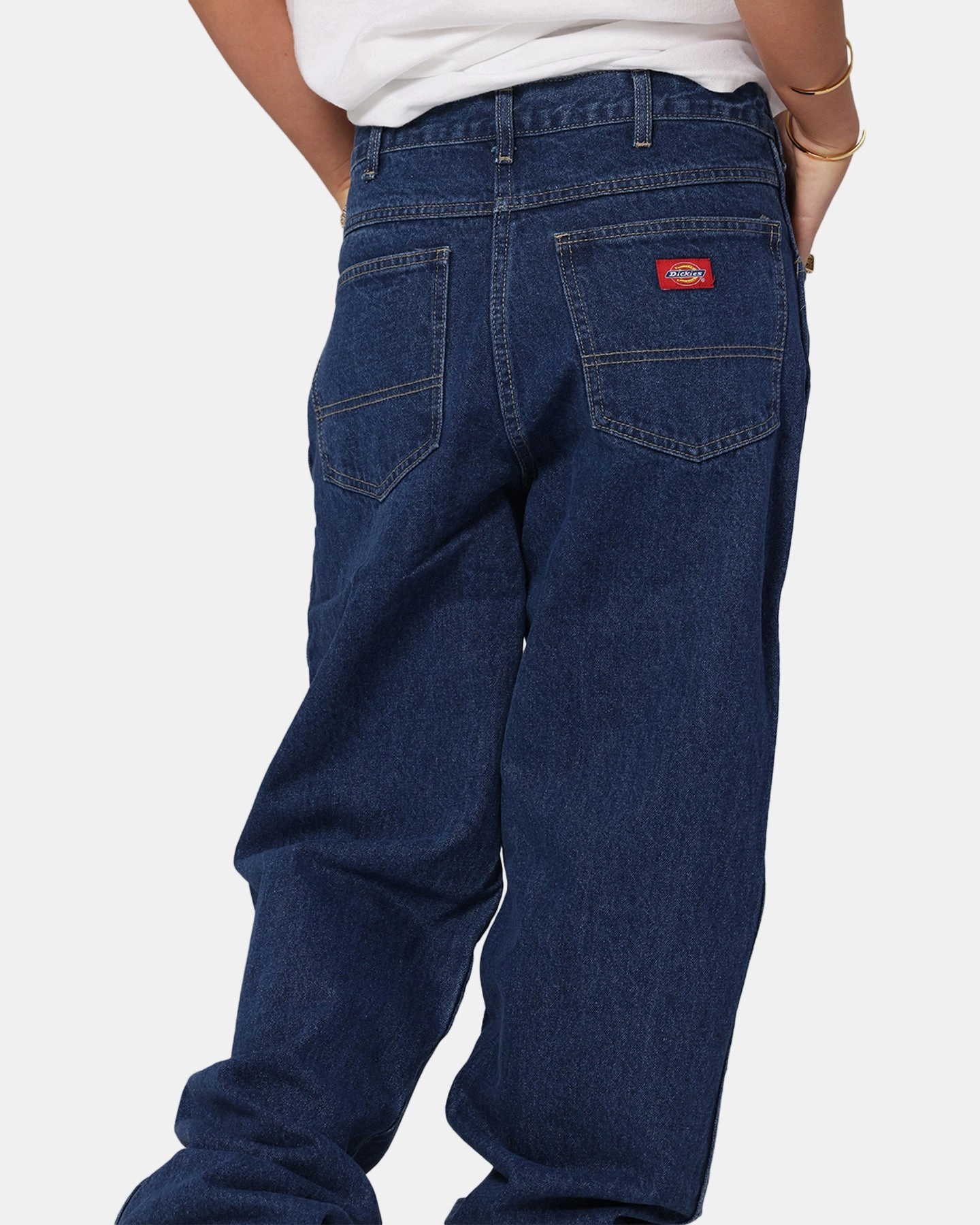All Season Dickies Relaxed Straight Denim Jeans Stone Washed Indigo
