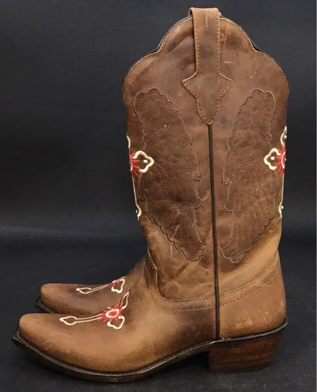 Gypsy Rose Women's Brown Leather Western Boots - Size 7B