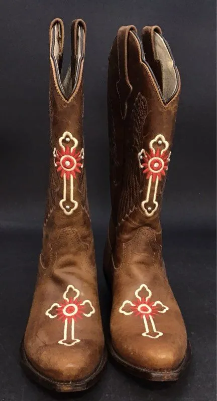 Gypsy Rose Women's Brown Leather Western Boots - Size 7B