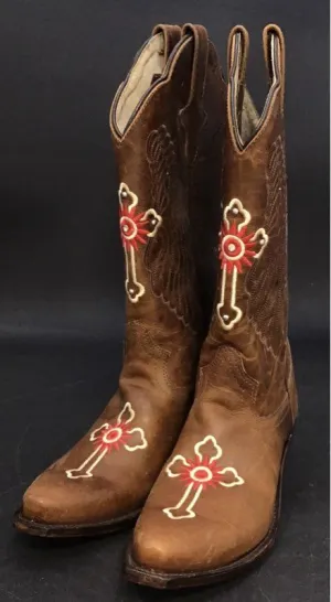 Gypsy Rose Women's Brown Leather Western Boots - Size 7B