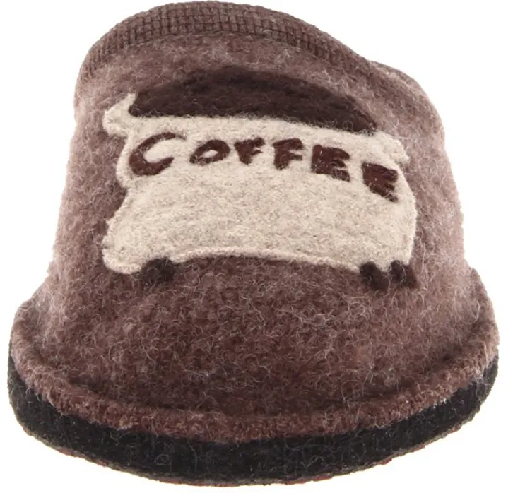 Haflinger Women's Coffee Wool Slipper