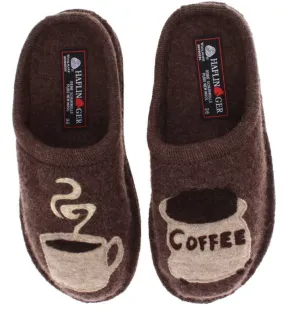 Haflinger Women's Coffee Wool Slipper