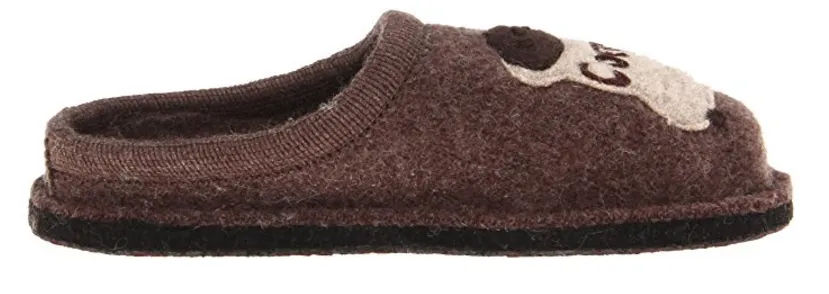 Haflinger Women's Coffee Wool Slipper