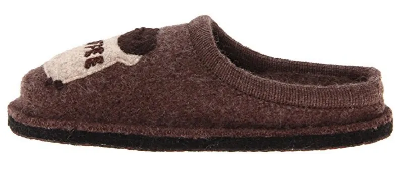 Haflinger Women's Coffee Wool Slipper
