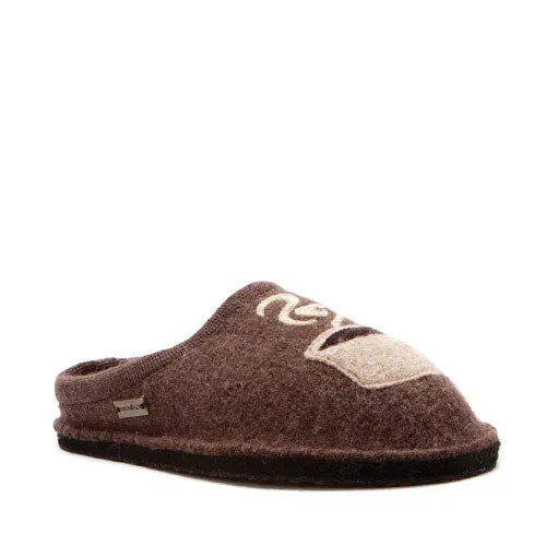 Haflinger Women's Coffee Wool Slipper