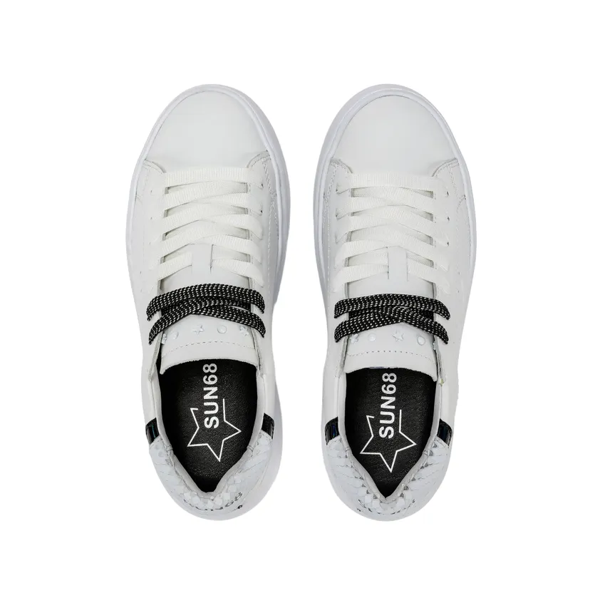 fluorescent Sun68 scarpa sneakers da donna Grace Leather Z34226 0101 bianco