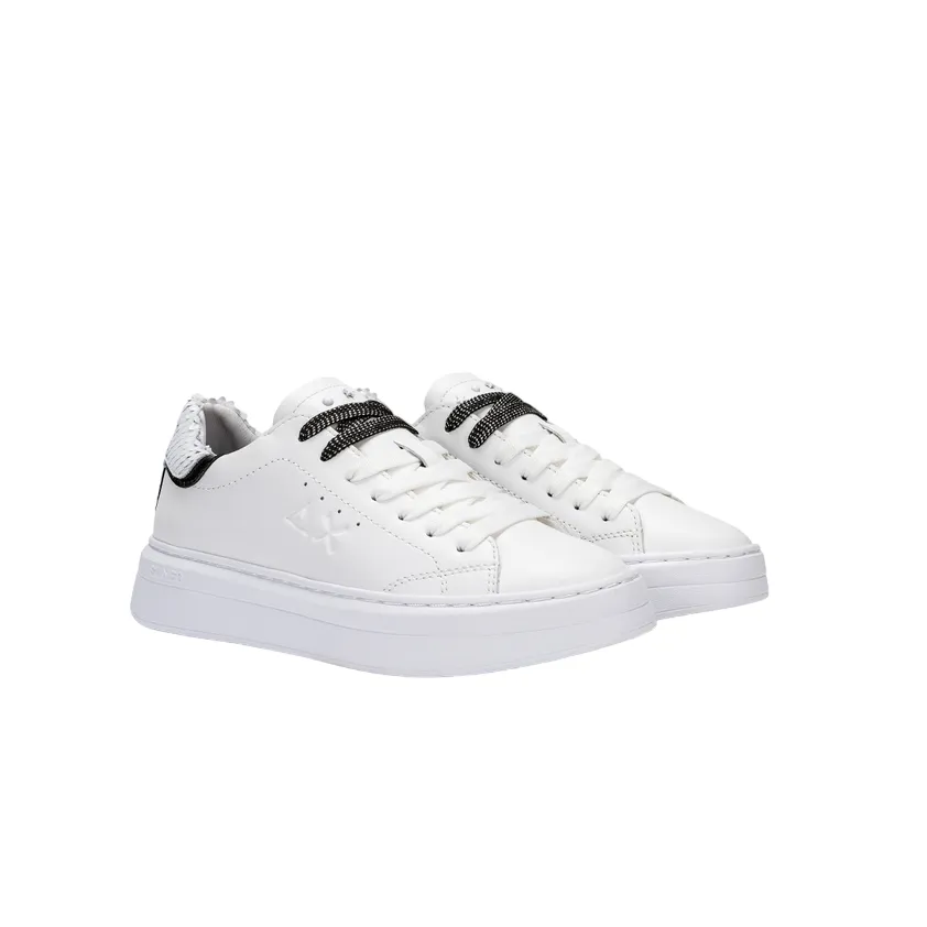 supinated foot shoe support Sun68 scarpa sneakers da donna Grace Leather Z34226 0101 bianco