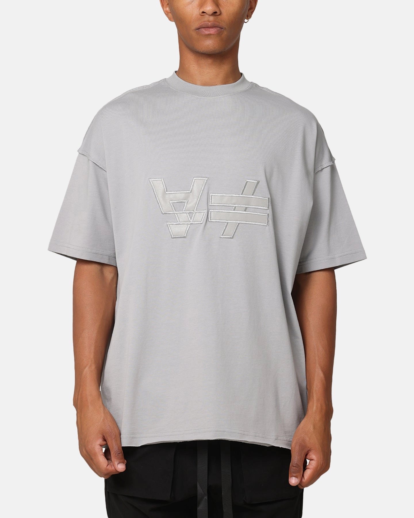 Slim Fit Design The Anti Order Symbolism Non Seam Oversized T-Shirt Gray