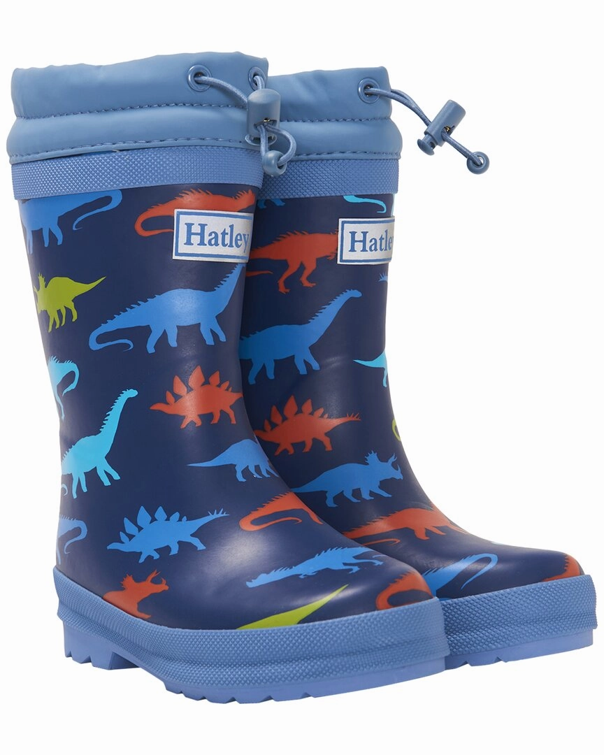Impact Diffusing Insoles Hatley Dino Silhouettes Sherpa-Lined Rain Boot & Matching Socks