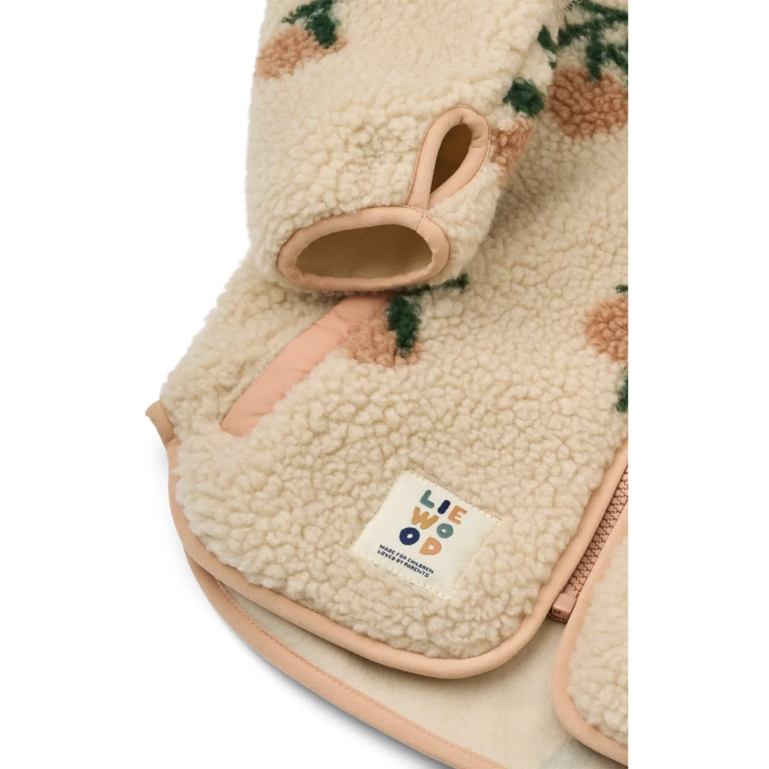 LIEWOOD Peach / Sea Shell Nolan Pile Jacket PFC Free Waterproofing Thick Fabric