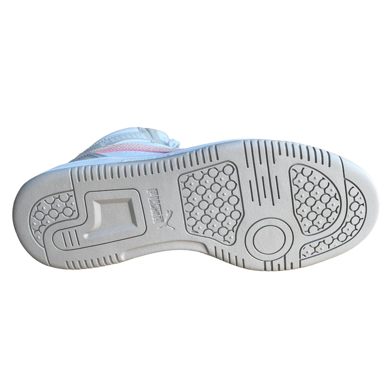 Puma Scarpa sneakers alta da ragazza Rebound v6 Mid 393831 04 bianco-rosa-grigio outdoor - friendly running shoes