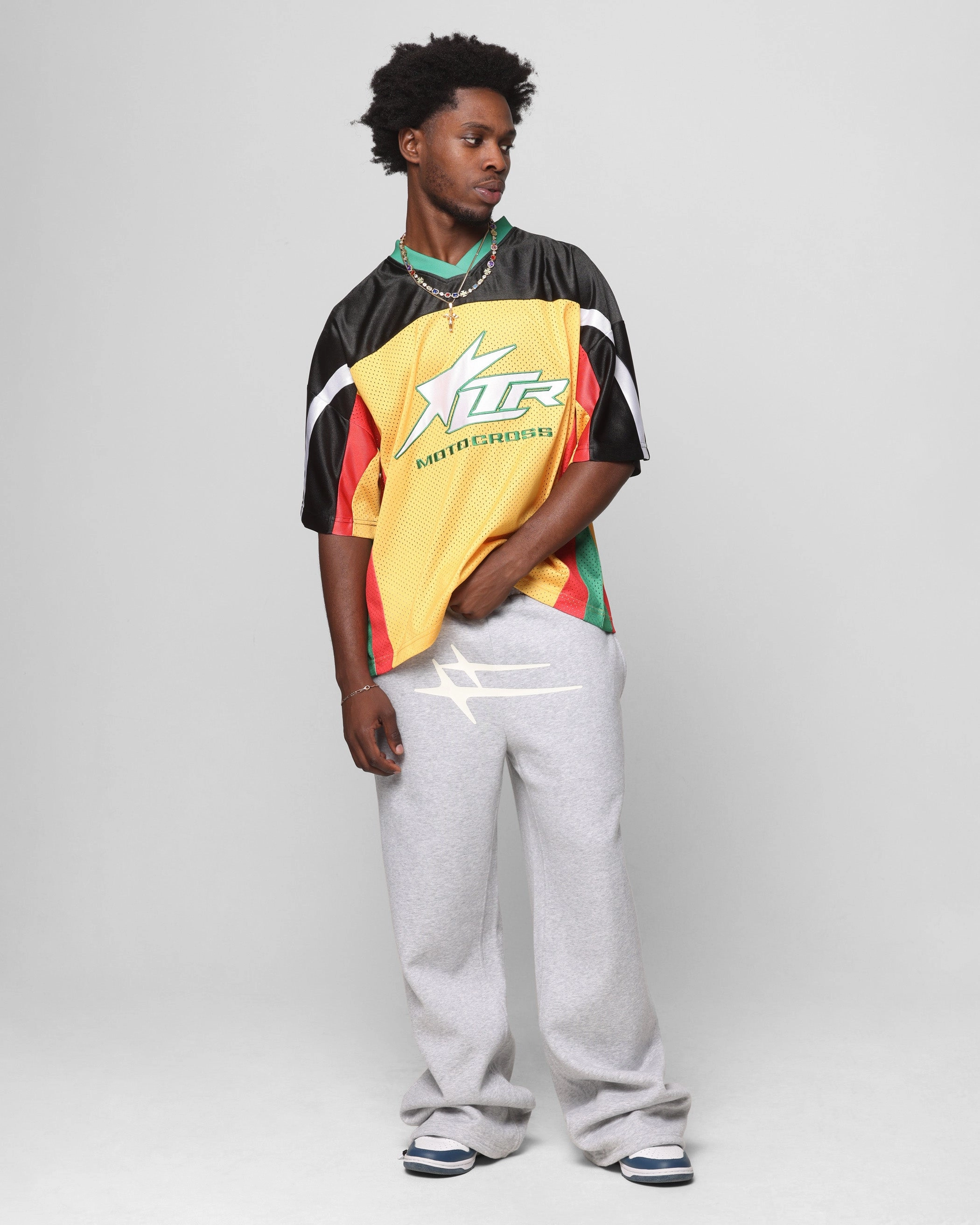 Loiter End Zone Jersey Yellow/Green/Red Modern Cut Reinforced Shoulder Structure