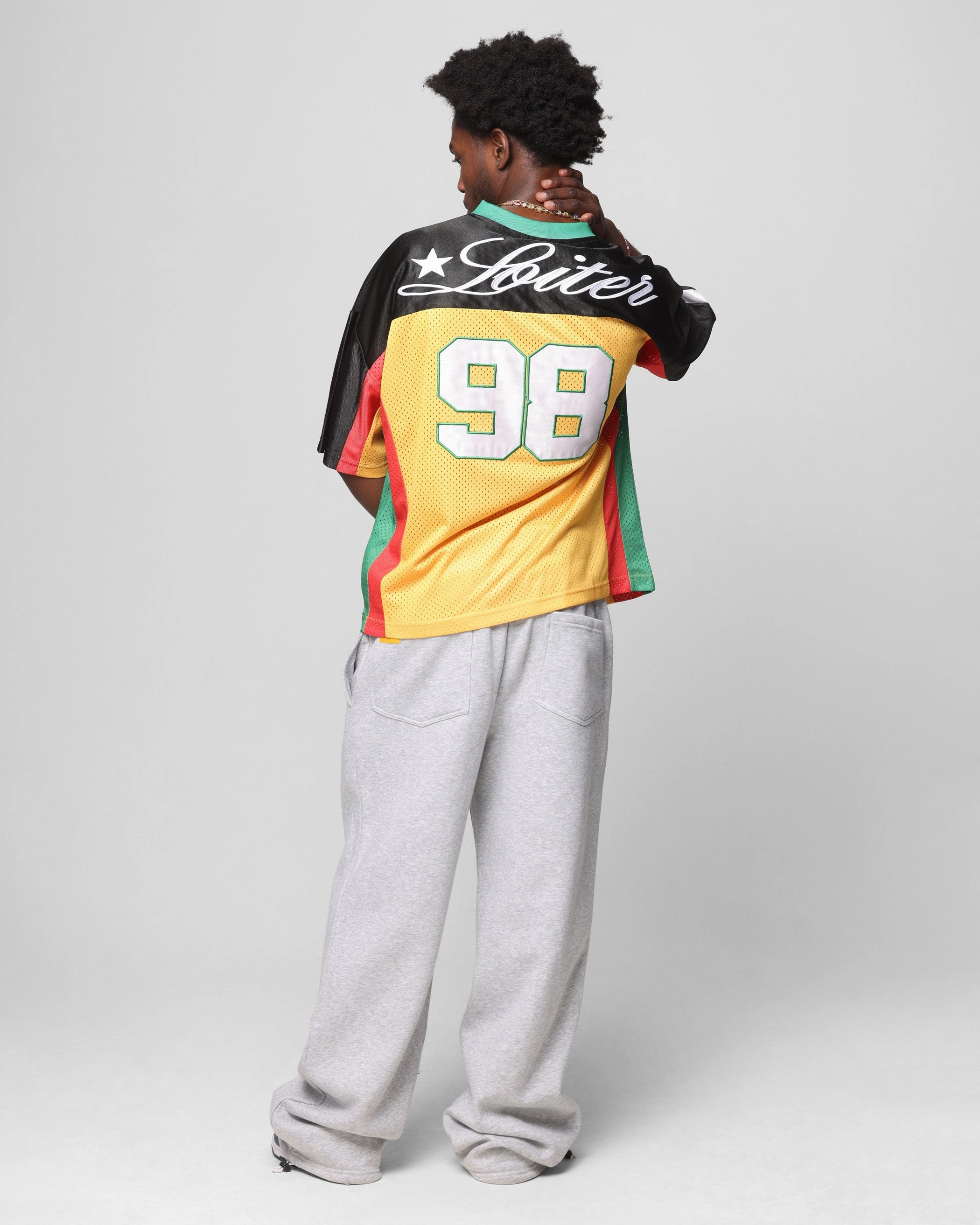 Relaxed Silhouette Game Day Loiter End Zone Jersey Yellow/Green/Red