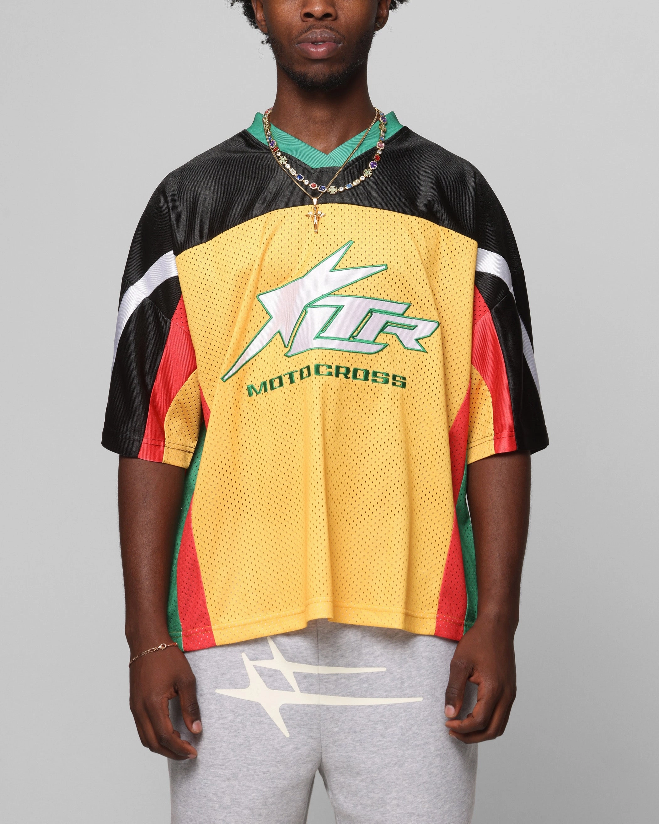 Run Ready Reinforced Hem Durability Loiter End Zone Jersey Yellow/Green/Red
