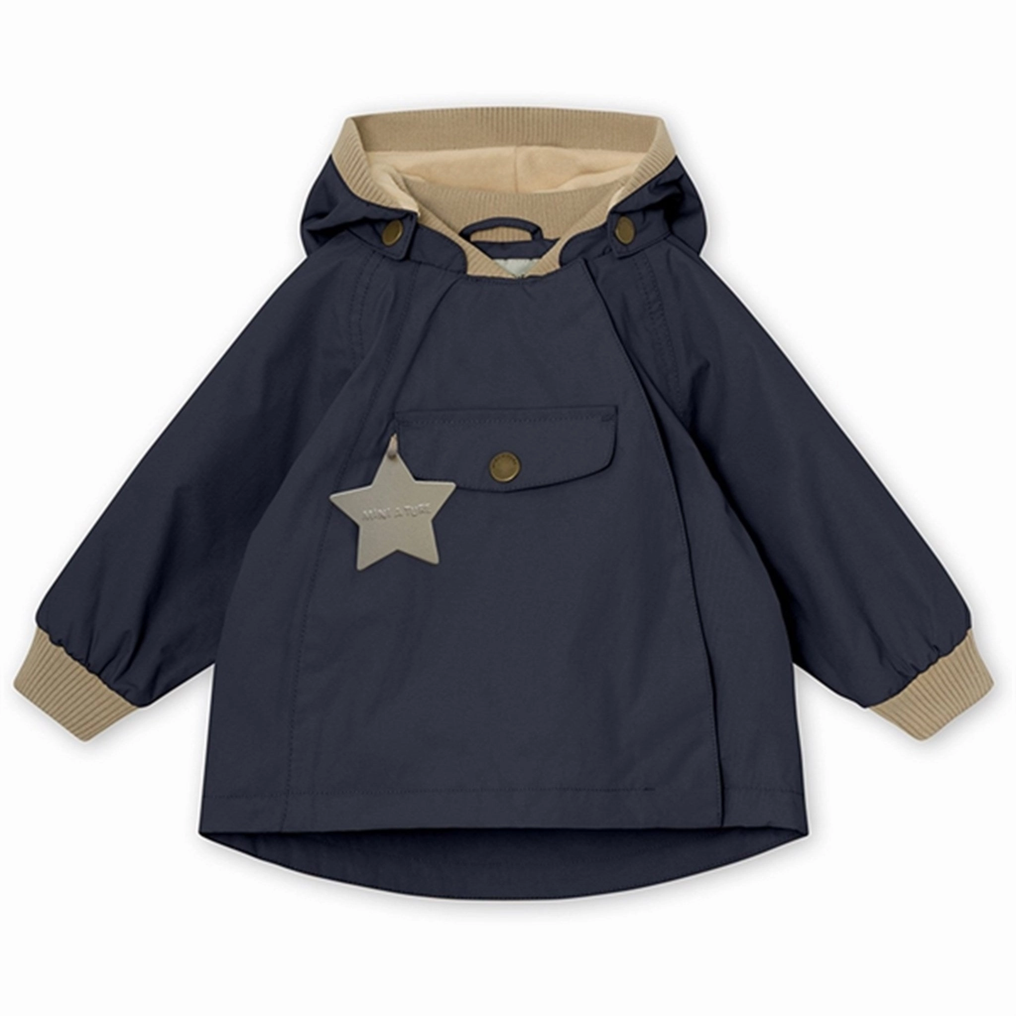 MINI A TURE Wai Spring Jacket w/Fleece Lining Ombre Blue Windproof Closure