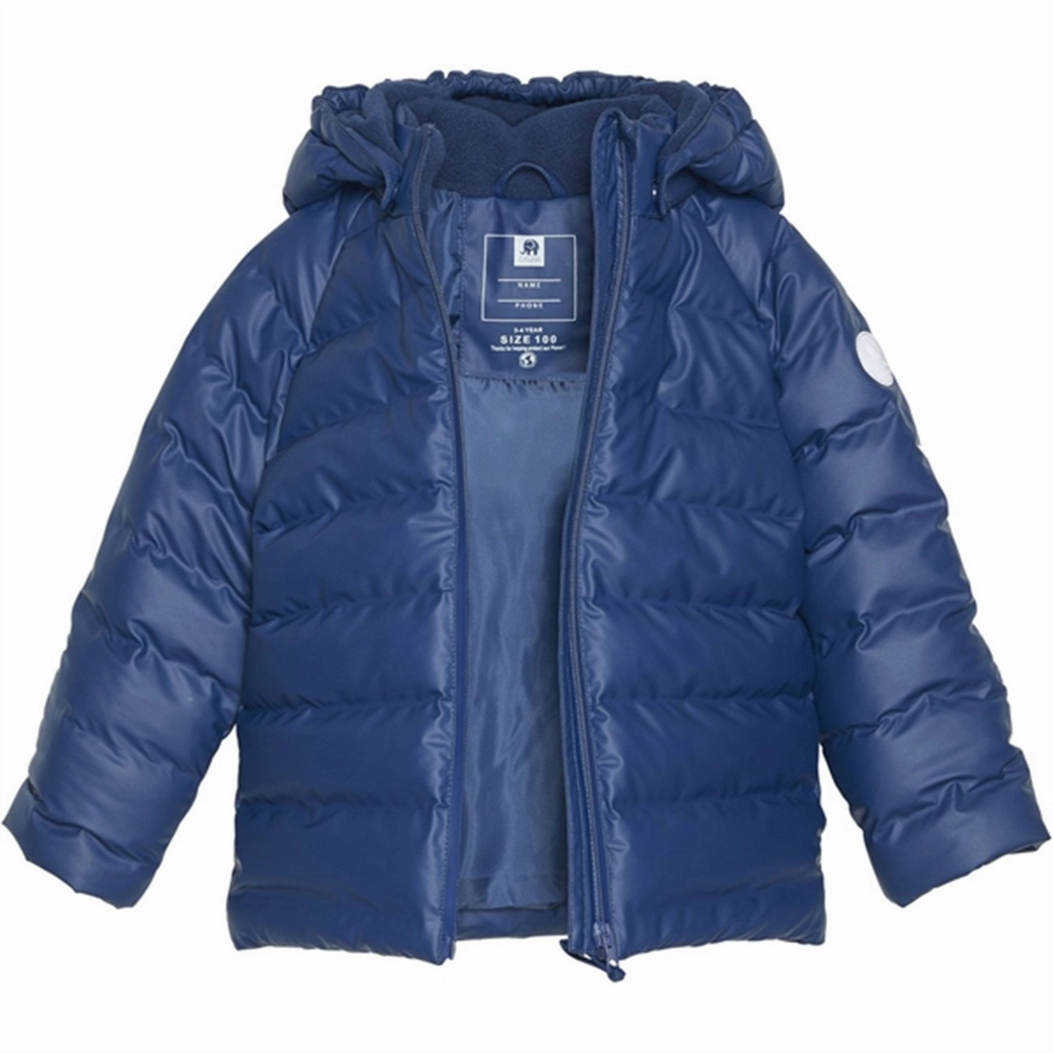 CeLaVi PU Winter Jacket Pageant Blue Seamless Shoulder Construction