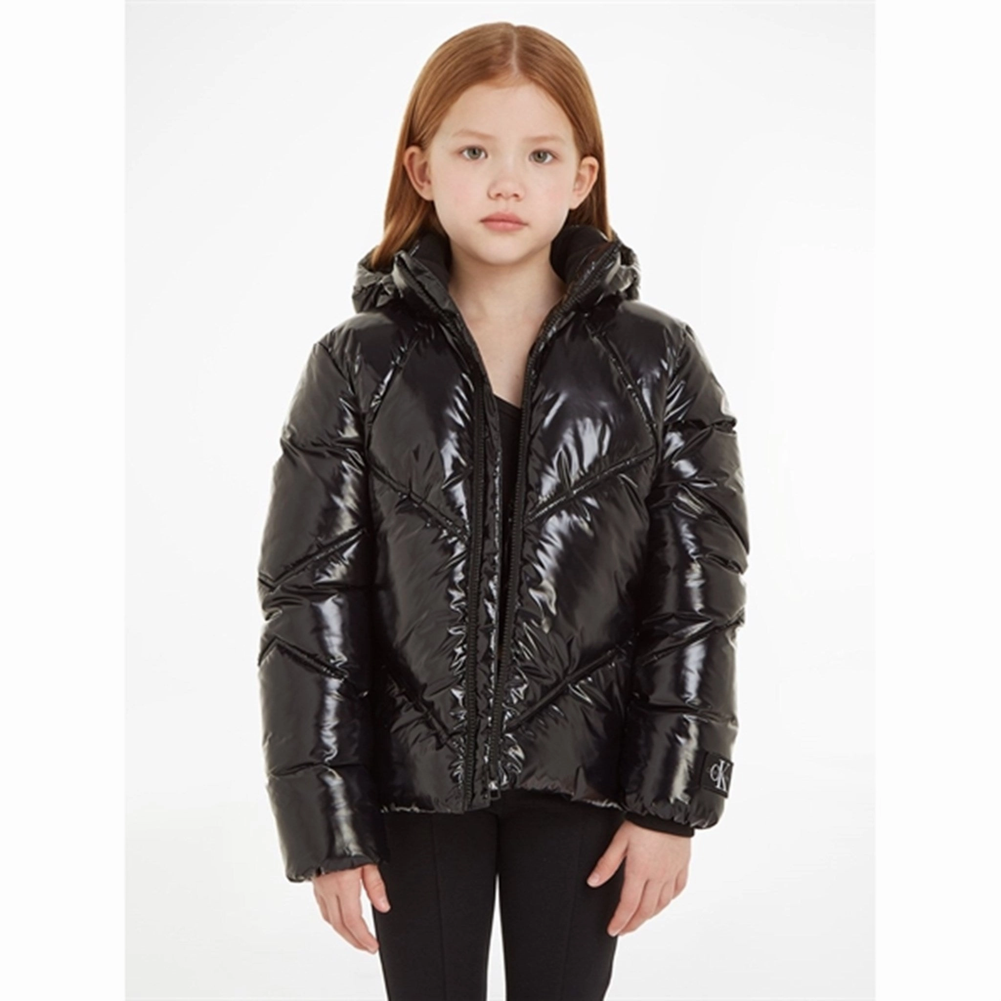 Calvin Klein Glossy Cut Seams Puffer Jacket Ck Black Fashion Use