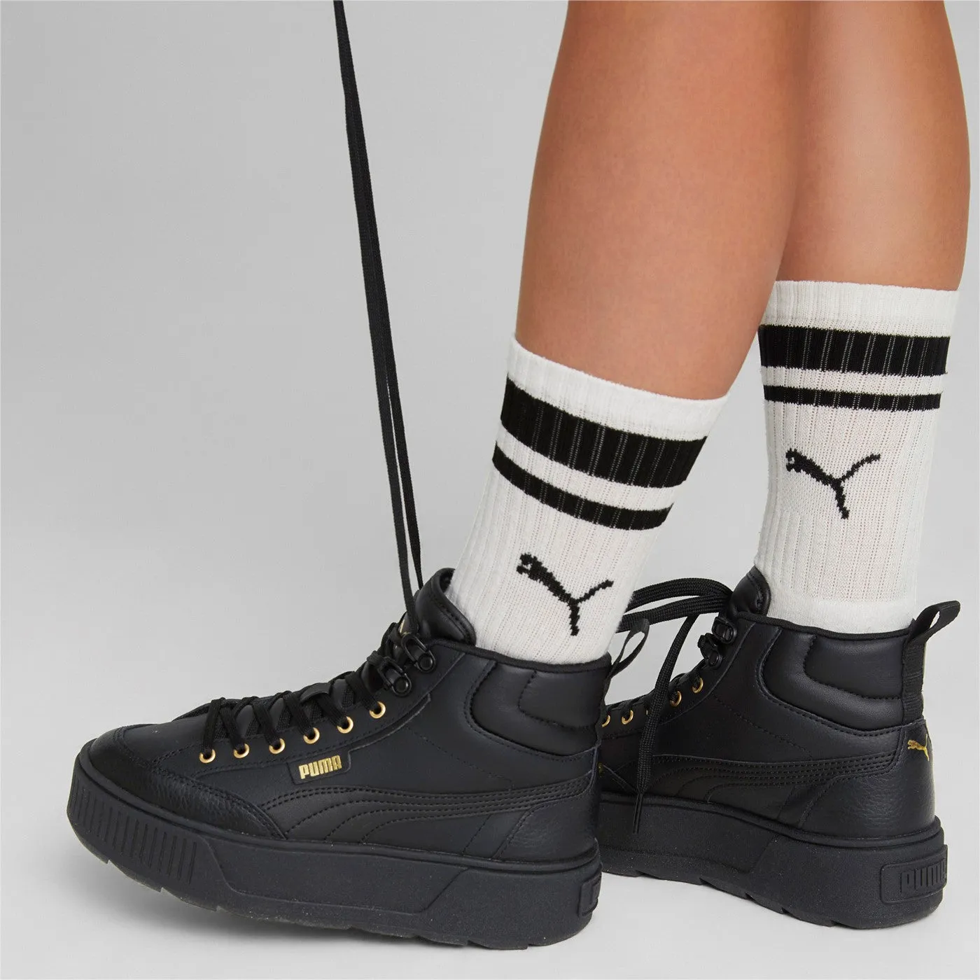 Puma scarpa sneakers da donna alta con zeppa Karmen Mid 385857 02 nero Breathable - lining Breathable Padding