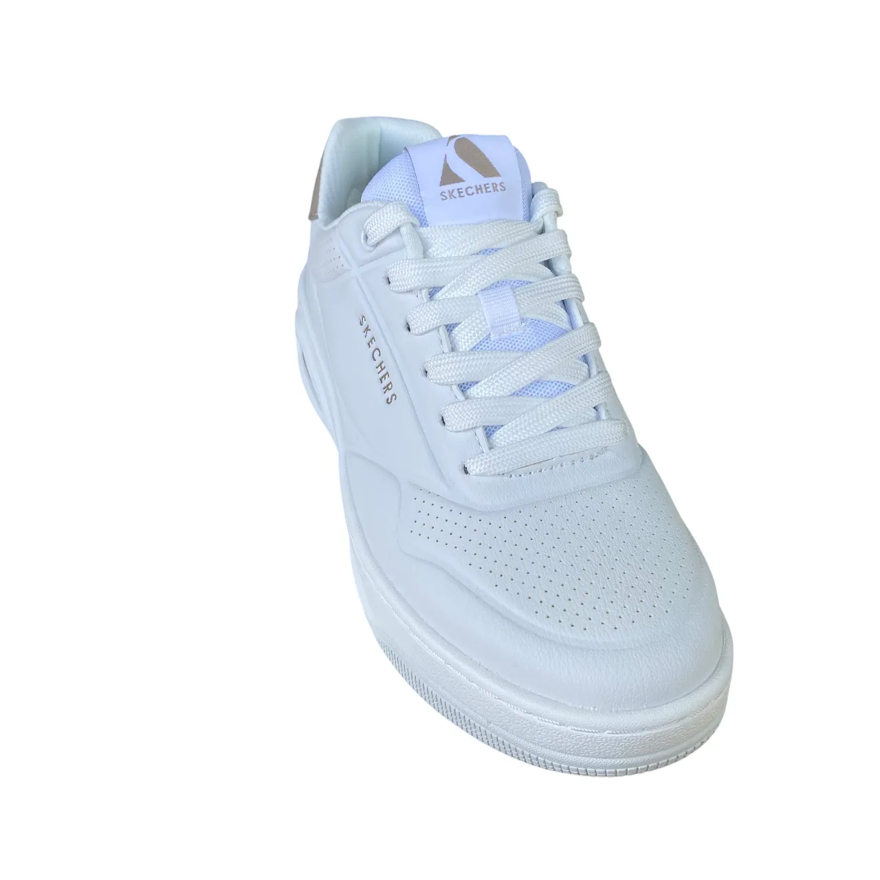 foot - contour running shoes Tread Pattern Design Skechers scarpa sneakers da donna Uno Court Fast Break 177705/WHT bianco