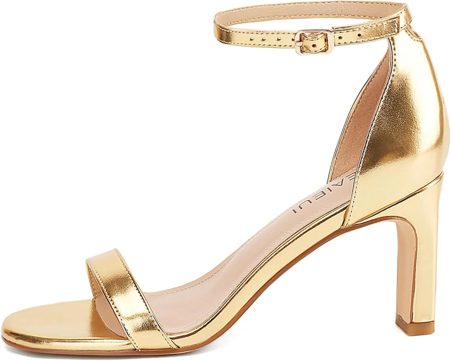 Heels for Women Round Toe Heeled Sandals Chunky High Heels with Ankle Strap Heels for Women Dressy Block Heels