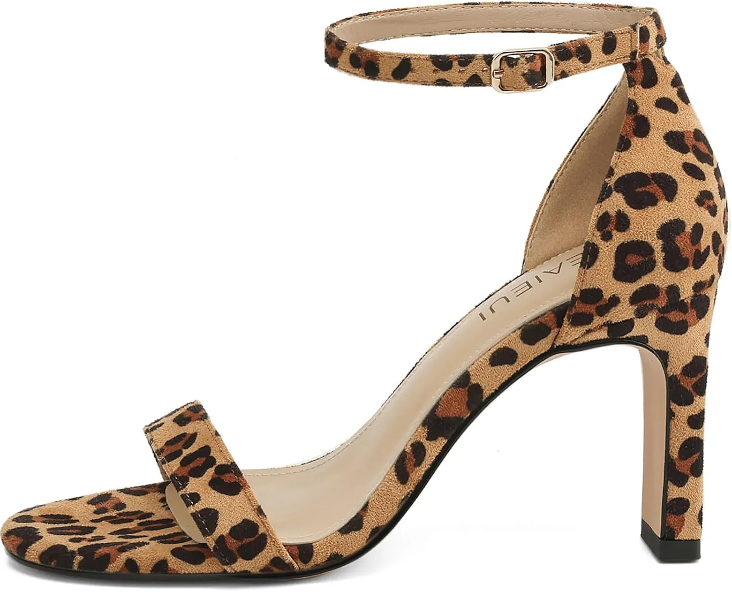Heels for Women Round Toe Heeled Sandals Chunky High Heels with Ankle Strap Heels for Women Dressy Block Heels