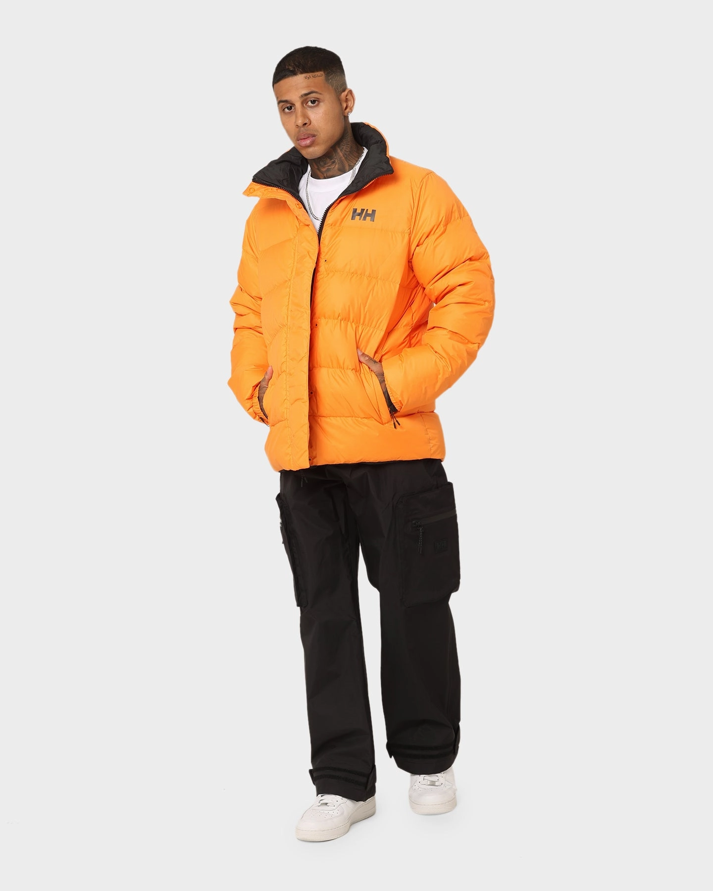 desert Cold-Weather Comfort Helly Hansen HH Reversible Down Puffer Jacket Poppy Orange
