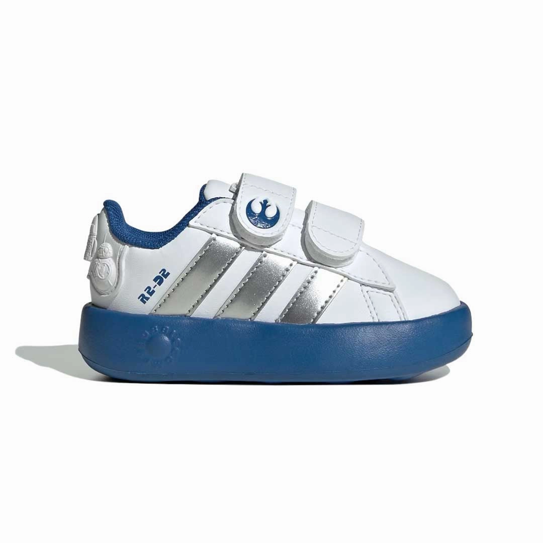 adidas - Kids' (Infant) Disney Star Wars Droids Grand Court Shoes (IH1139) Toe Cap Elastic Straps
