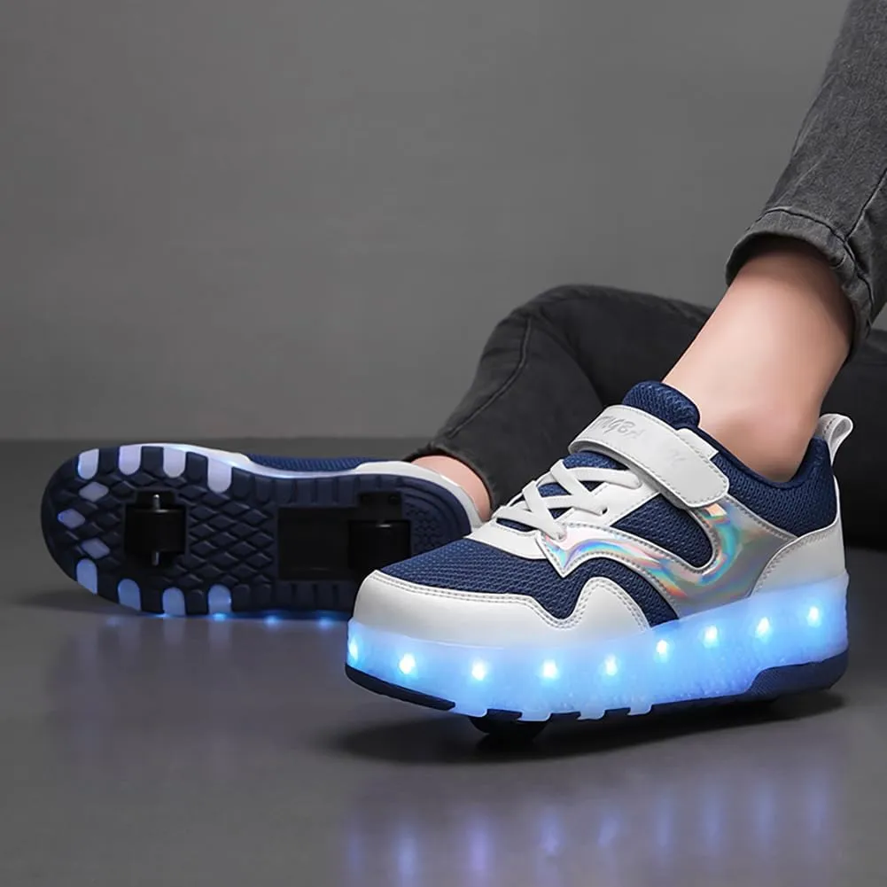 HHSTS Kids Shoes - New Upgraded with Wheels LED Light Color Shoes Shiny Roller Skates Skate Shoes Simple Kids Gifts Boys Girls The Best Gift for Party Birthday Christmas Day