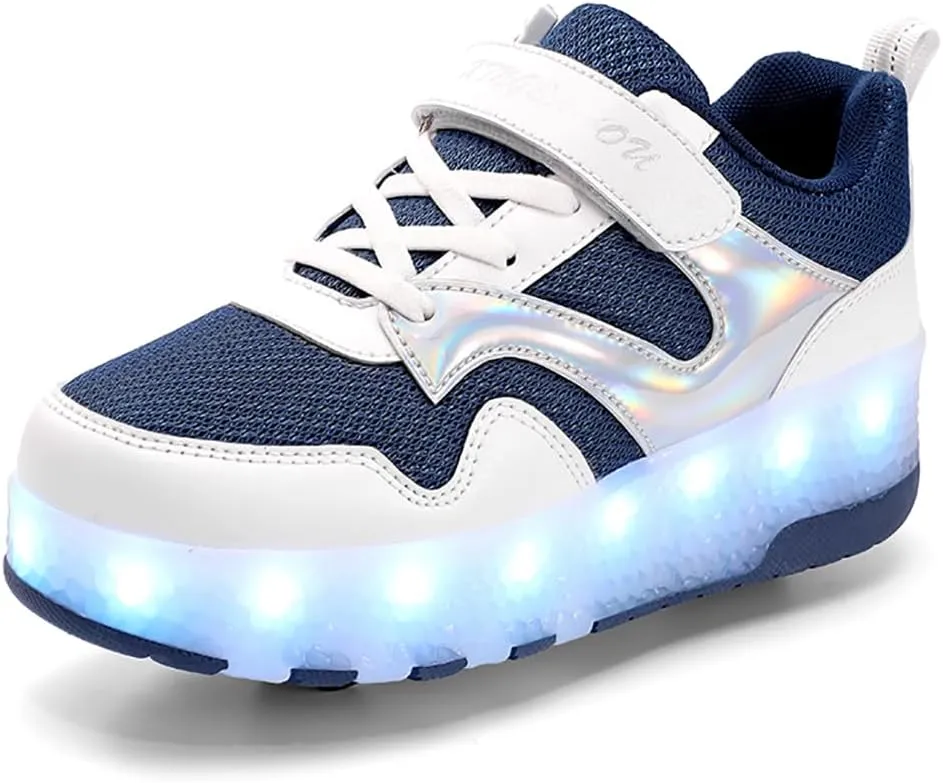 HHSTS Kids Shoes - New Upgraded with Wheels LED Light Color Shoes Shiny Roller Skates Skate Shoes Simple Kids Gifts Boys Girls The Best Gift for Party Birthday Christmas Day