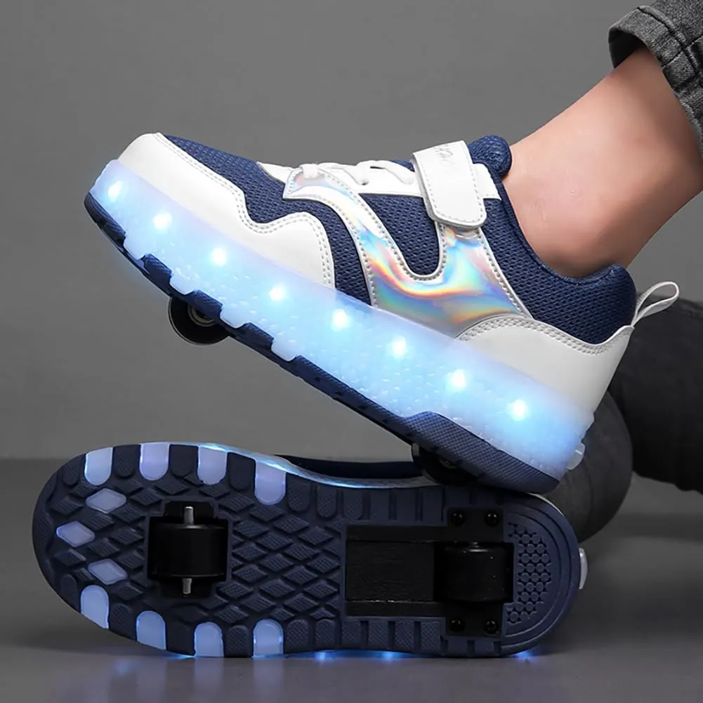 HHSTS Kids Shoes - New Upgraded with Wheels LED Light Color Shoes Shiny Roller Skates Skate Shoes Simple Kids Gifts Boys Girls The Best Gift for Party Birthday Christmas Day