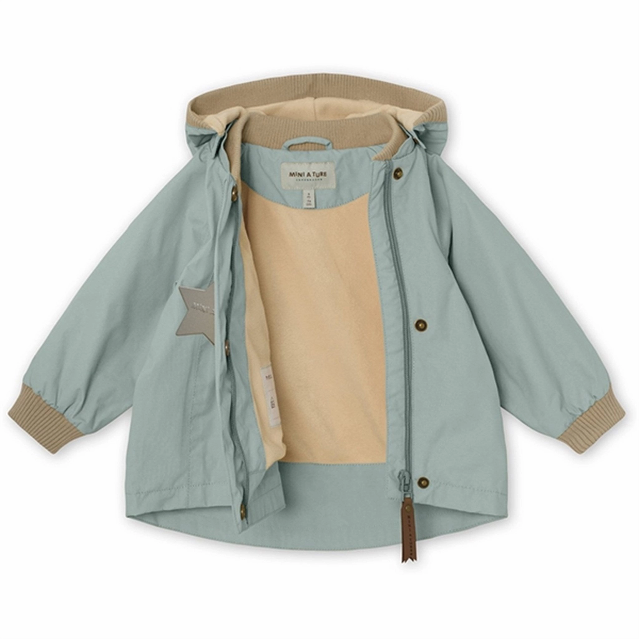 Anti Slip Shoulder Stretch Comfort Fit MINI A TURE Wai Spring Jacket w/Fleece Lining Gray Mist