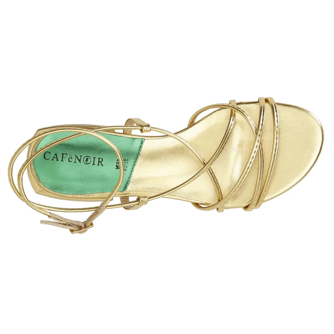 Caf??Noir sandalo casual da donna modello schiava laminato oro c1GE9011 Z012 Open Design Strap Design