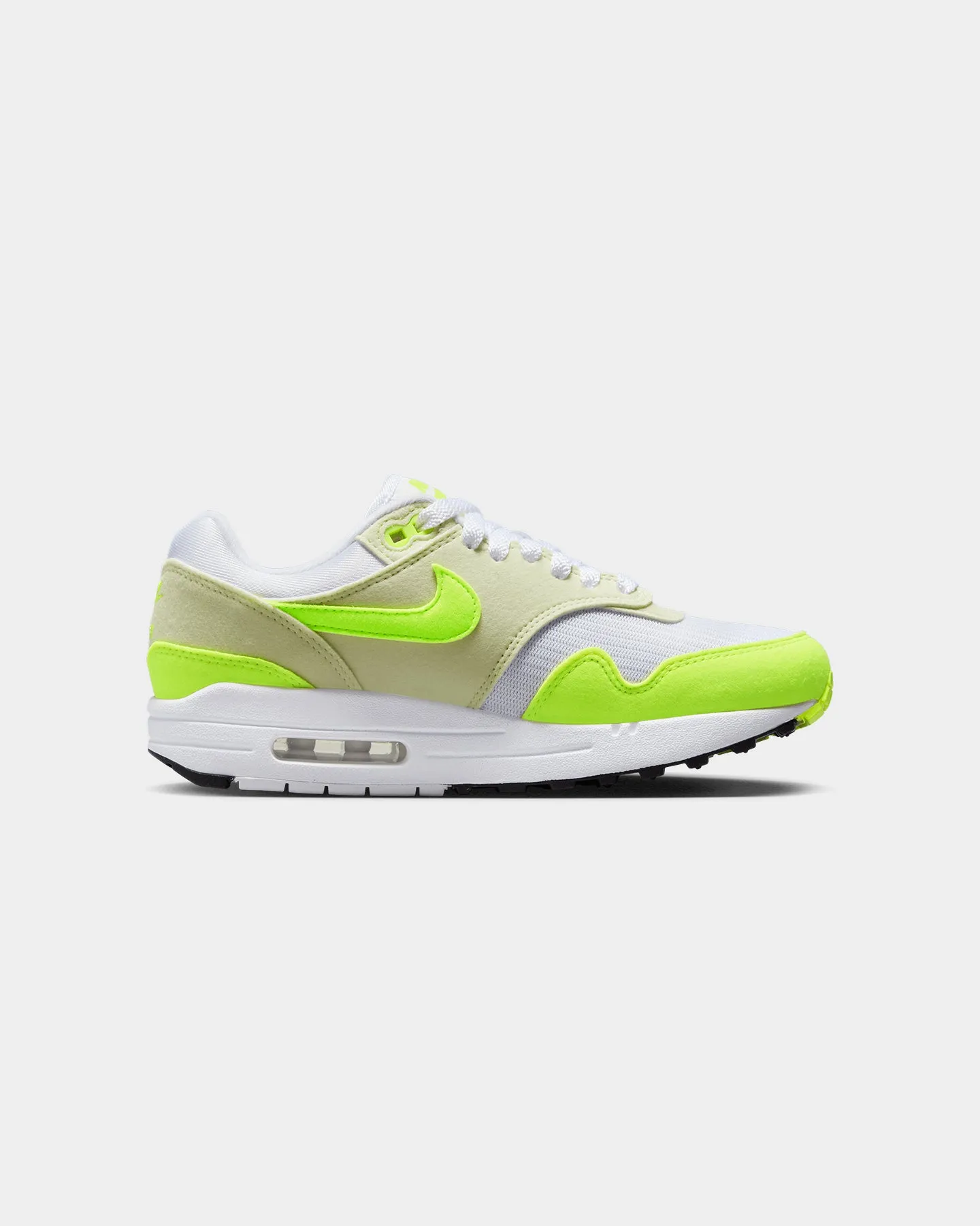 Bacteria Resistant Lining sunny day running Nike Women's Air Max 1 '87 "Volt Suede" White/Volt-Sea