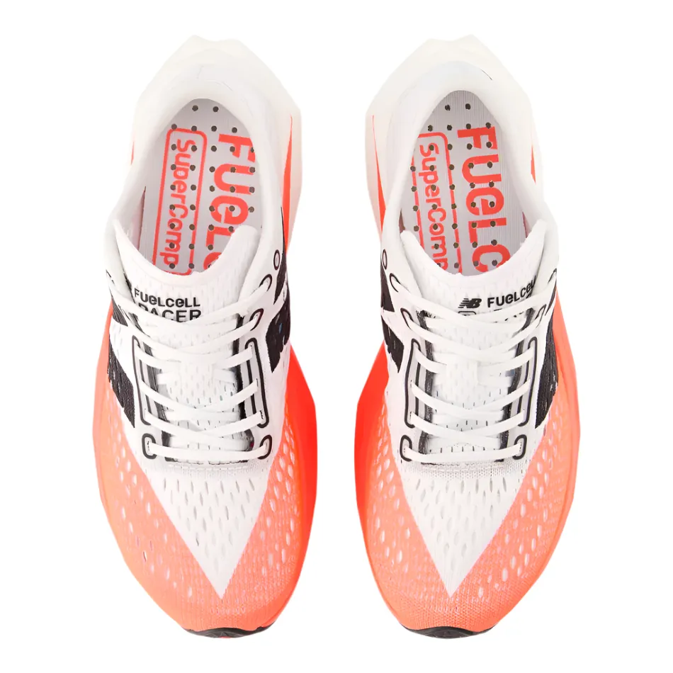 All-weather breathability Agile Step New Balance Women's Fuelcell Supercomp Pacer V2 Running Shoes in Urgent Red/White/Silver Metallic AW25
