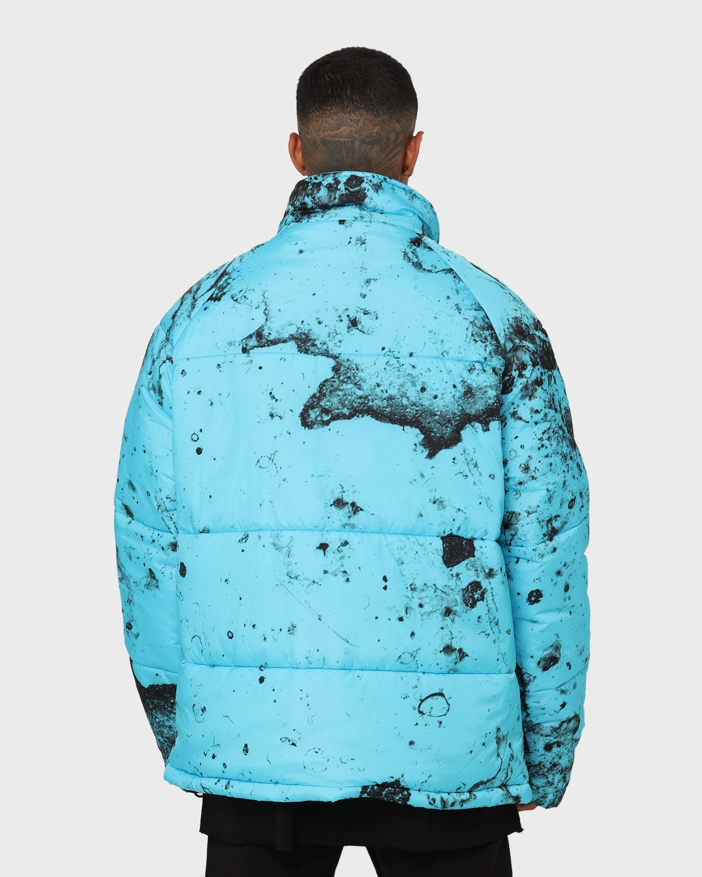 Streetwear Fashion Stain Resistant Saint Morta Acid Puffer Jacket Cyan/Black