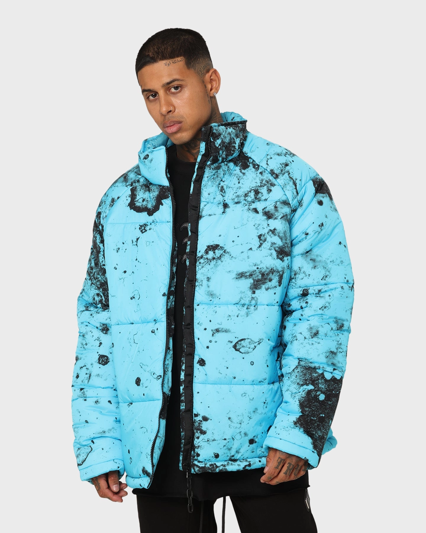 Saint Morta Acid Puffer Jacket Cyan/Black Water shield Trendy Protection