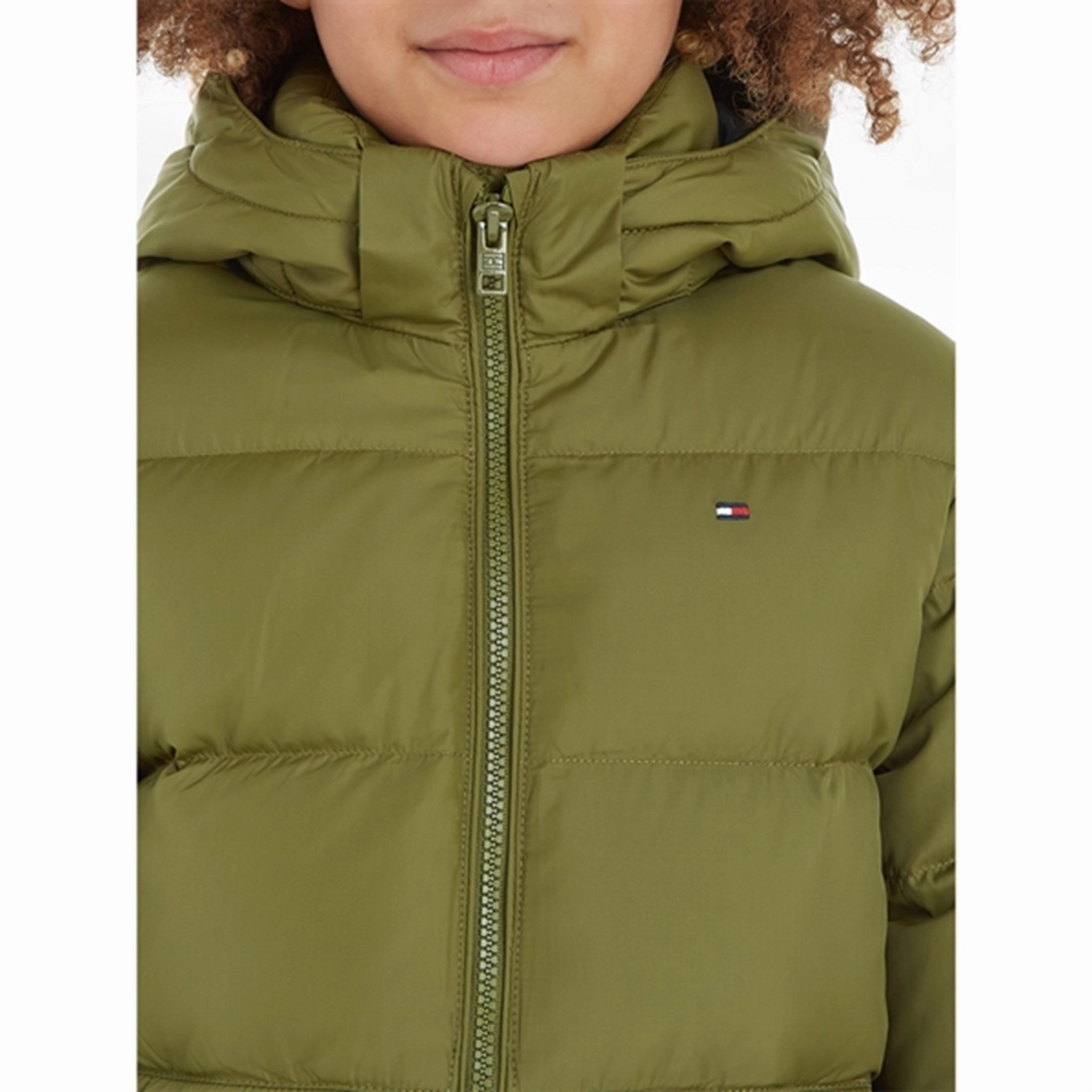 Tommy Hilfiger Essential Down Jacket Putting Green Crisp Detail