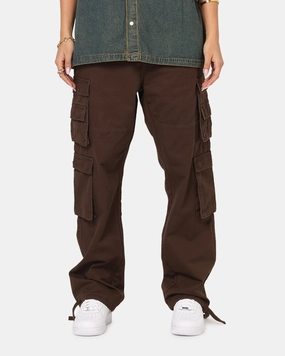 Saint Morta Modern Utility Cargo Pants Washed Brown Durable Seams