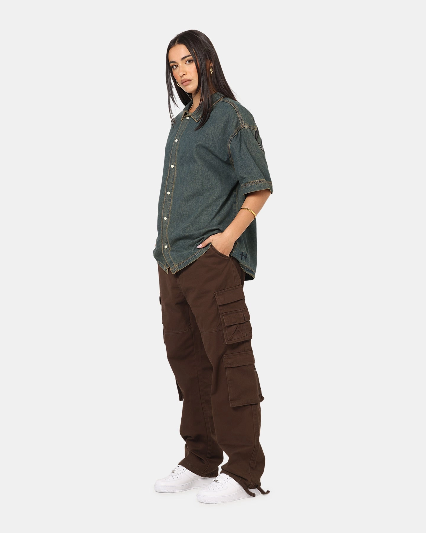 Saint Morta Modern Utility Cargo Pants Washed Brown Essential Comfort Wear Flattering Design Wear