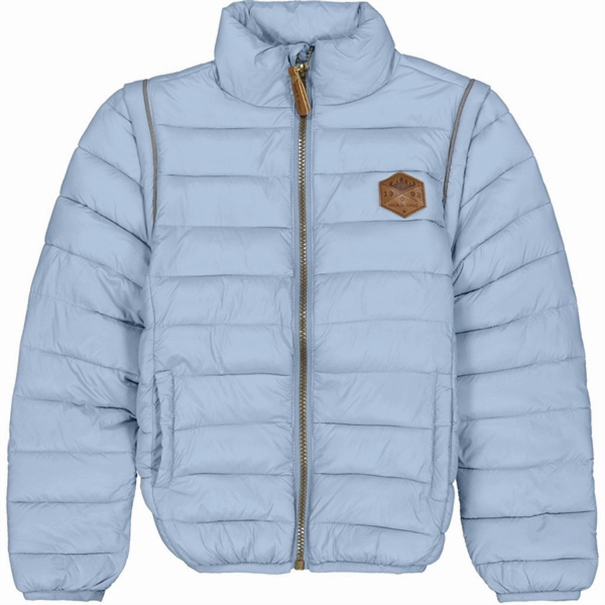 Mikk-Line Nylon Puffer 2 in 1 Jacket Faded Denim Midweight Layer RecycledPolyester