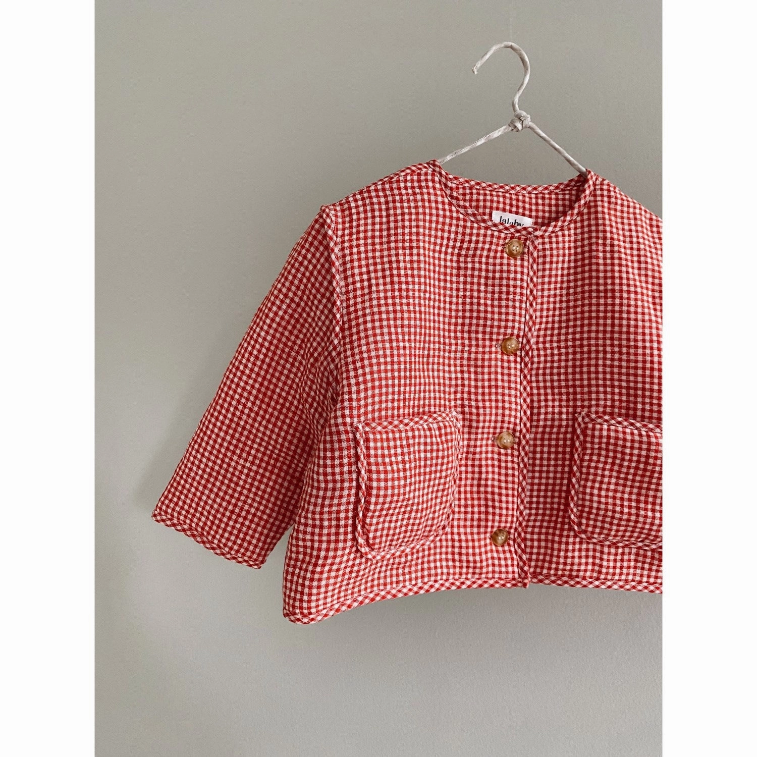 Lalaby Cherry Check Frey Jacket Autumn Vibe DurableStitching
