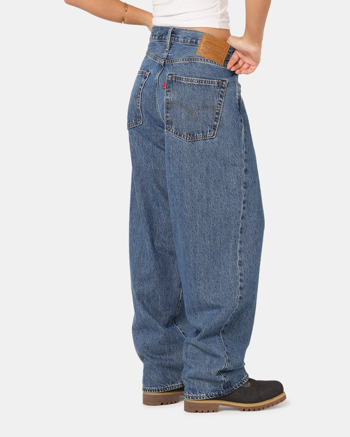Levi Strauss And Co 578? Baggy Jeans Blue High-rise waist TearResistantPanels