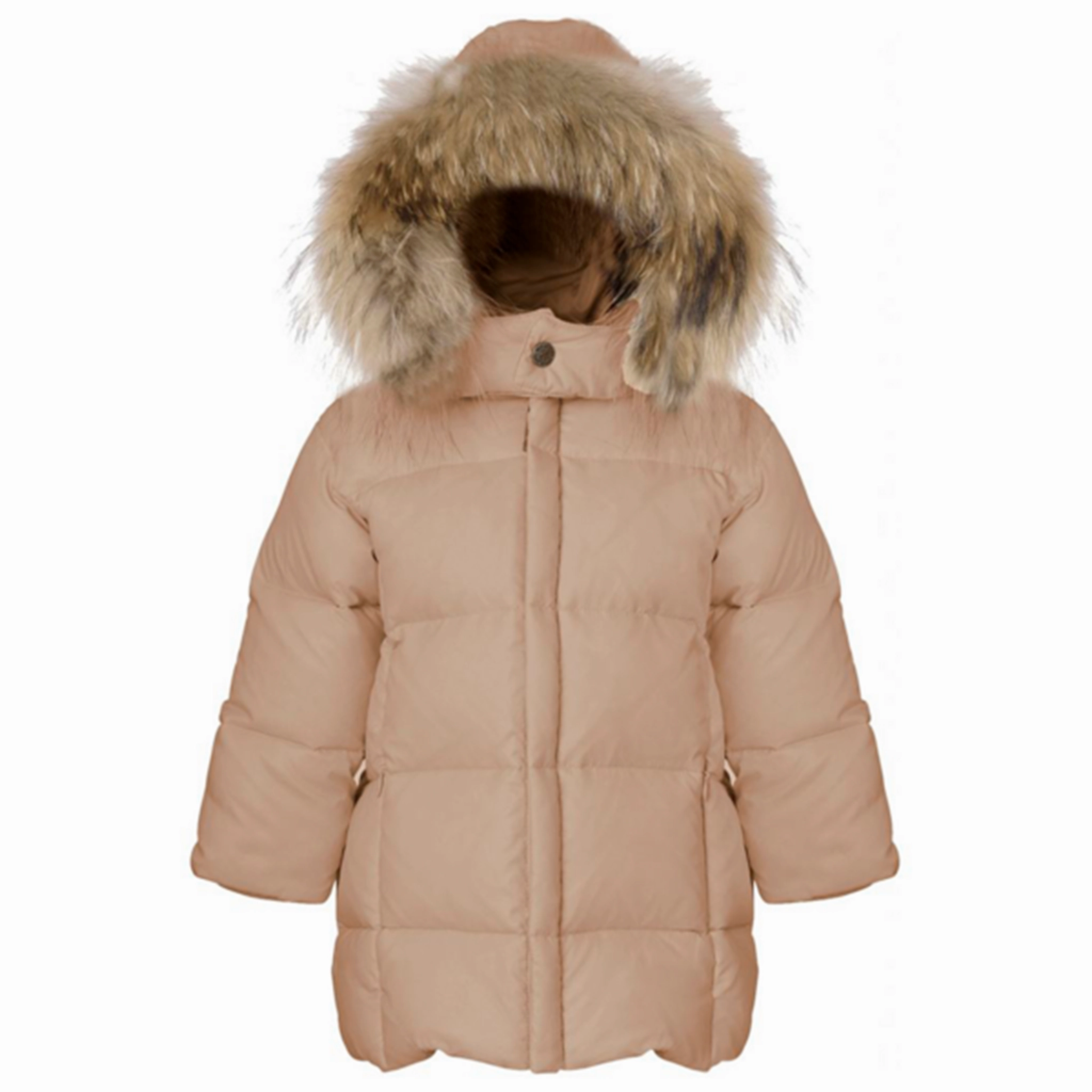 Reinforced Seam Construction Ver de Terre Featherlight Baby Girls Dunfrakke m. Pels Mahogany Rose